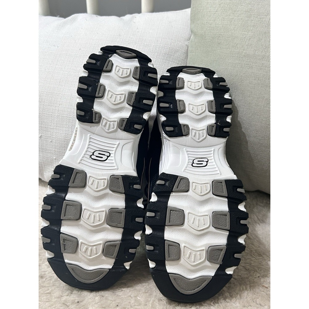 Skechers D Lites Lace Up Comfort Shoes Sneakers Women Size 8 Black Pink White - Picture 4 of 11